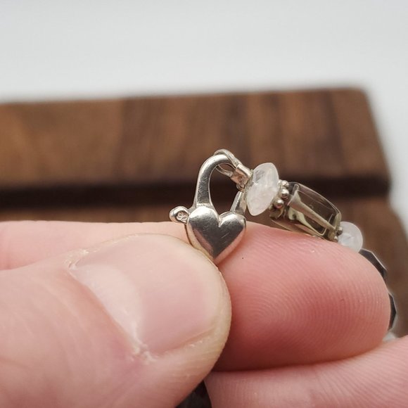 7 Inch 925 Sterling Silver Smoky Quartz And Moonstones Bracelet - Picture 4 of 7